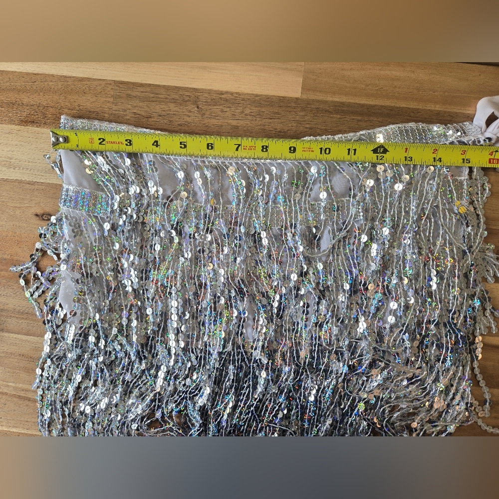 Source Unknown Silver Sequin Fringe Two-Piece Set - Picture 4 of 16